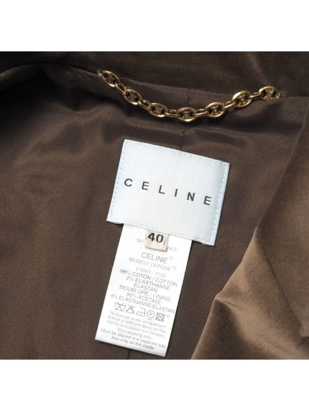 Celine Tailored Jacket 40 Velour Leather - Picture 6 of 7